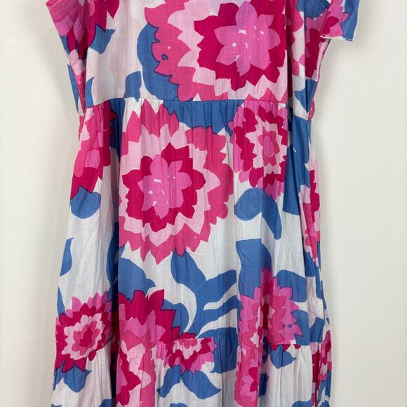 Jude Connally Rose Dress In Blooming Floral Periwinkle Medium Cotton midi maxi - Picture 4 of 11